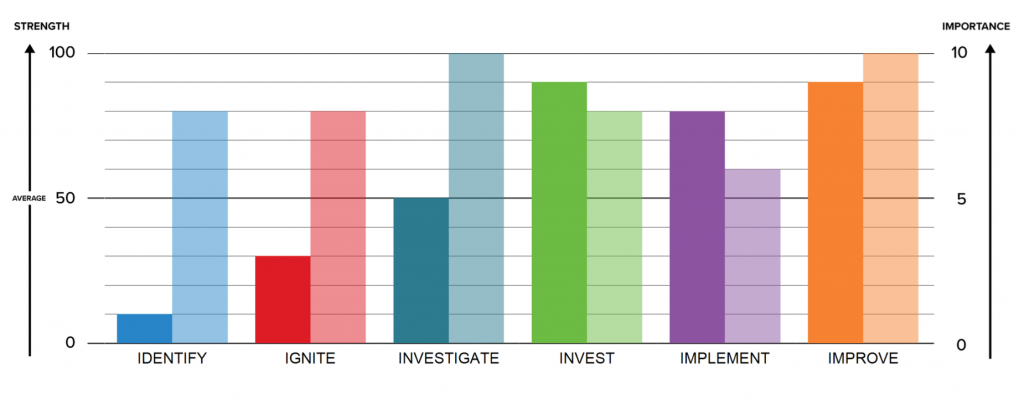 Graph that illustrates a person's innovation profile